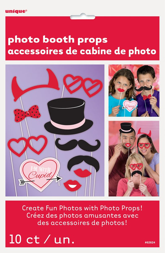 Valentines Day Photo Booth Props, 10ct