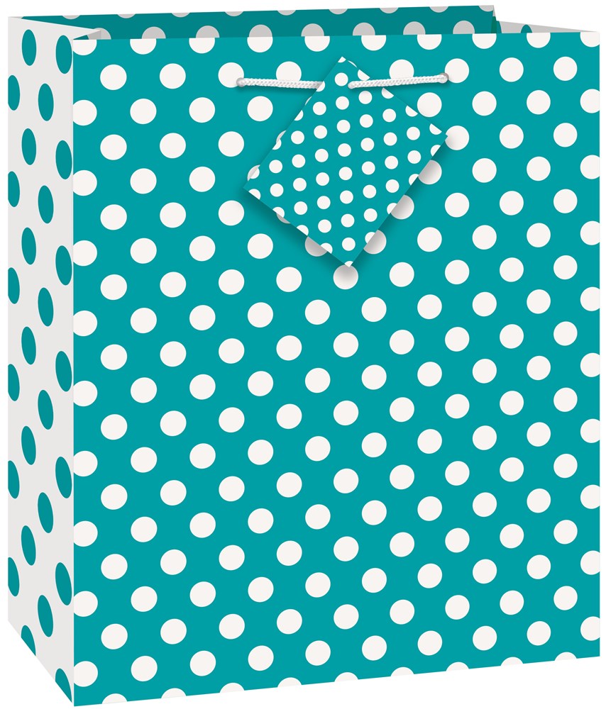 Gift Bag Dots (M) - Caribbean Teal