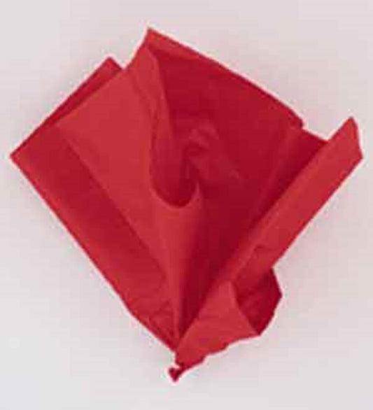 Bright red folded tissue sheet with soft, lightweight paper texture.