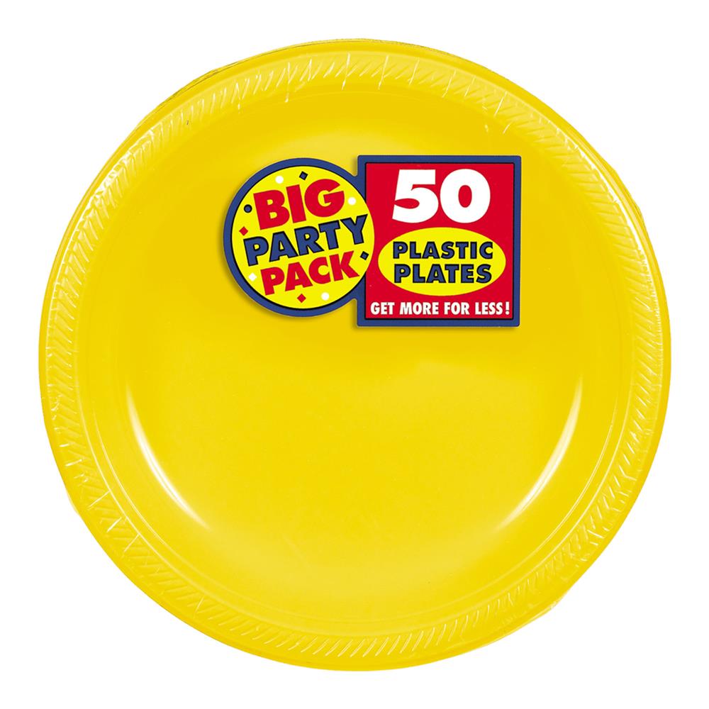 Plato Amarillo Sol Plástico (S) 50ct