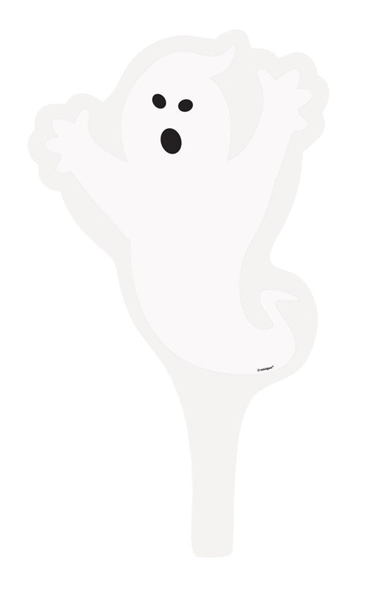 Ghost Plastic Cupcake Topper 3.5in 12ct