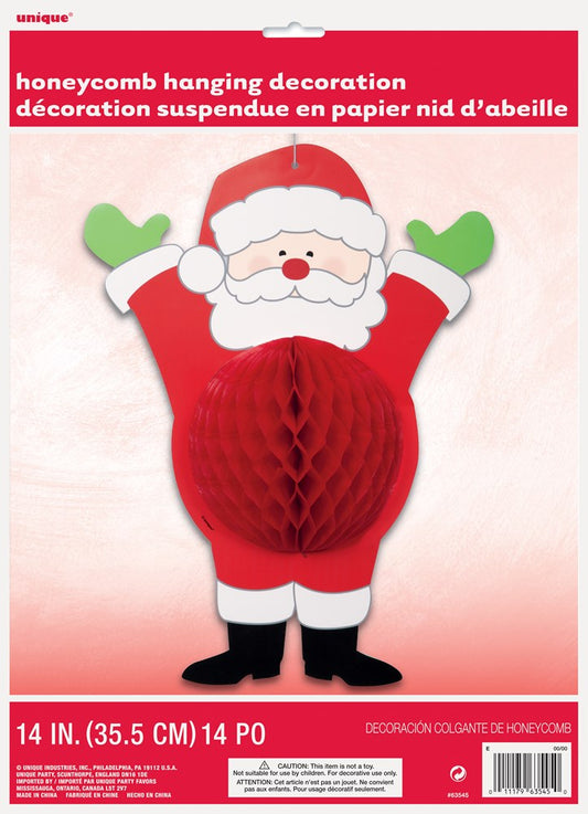 Ho Ho Ho Santa Honeycomb 14 inch Hanging Decoration