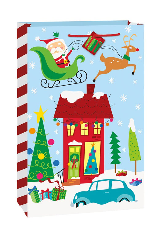 Colorful Santa Giftbag 17x21 inches