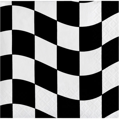 Black & White Check Beverage Napkin 16ct