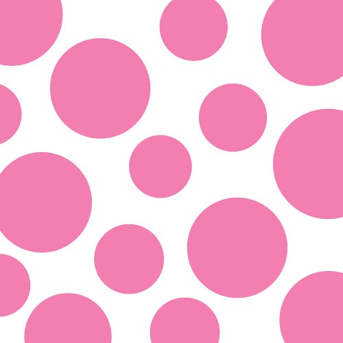 White two-ply napkin with large and small candy pink polka dots scattered across the surface.