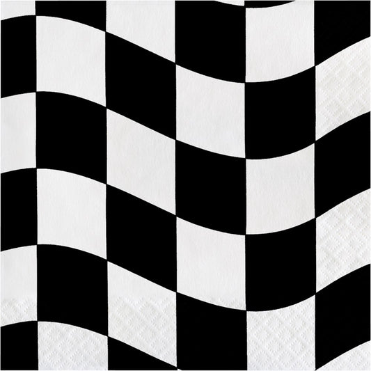 Black & White Check Luncheon Napkin 16ct