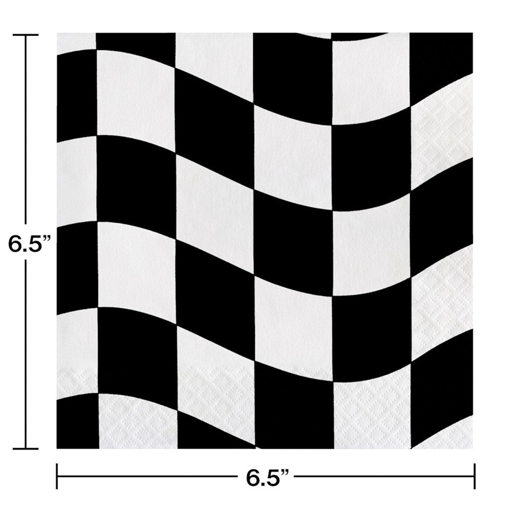 Black & White Check Luncheon Napkin 16ct