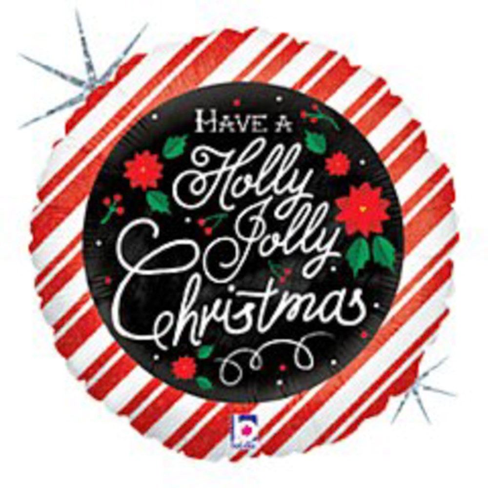 Betallic Chalkboard Christmas Holographic 18in Foil Balloon FLAT