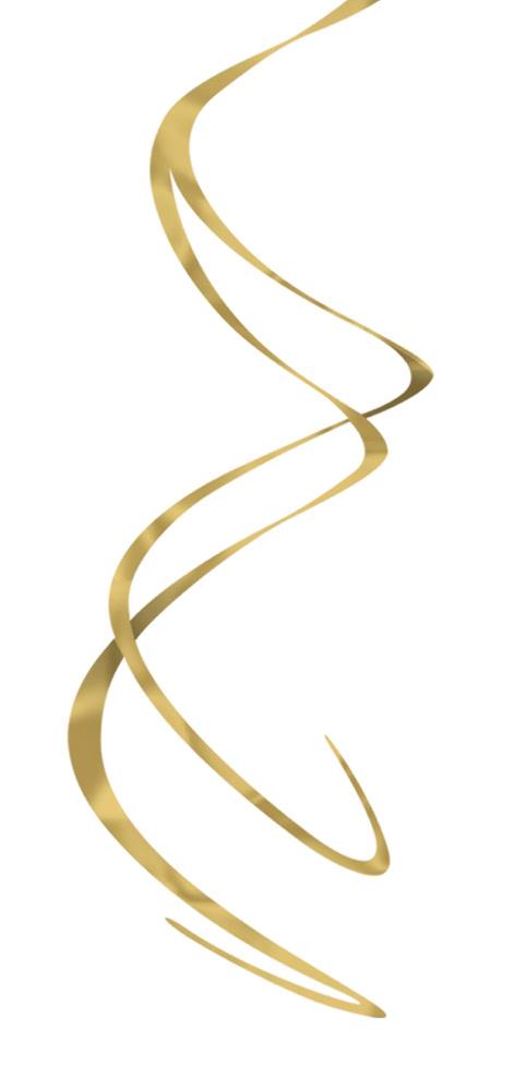 Set of 12 gold metallic spiral hanging swirl decorations with a smooth shiny finish.