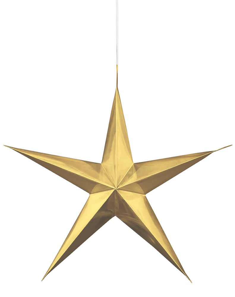 3D Stars Hanging 3ct Gold