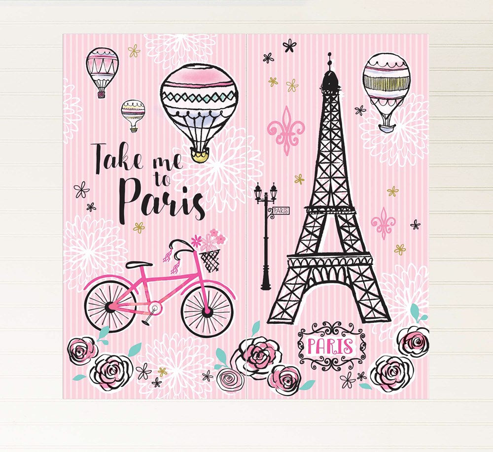 Day In Paris Scene Setter Photo Backdrop 2ct