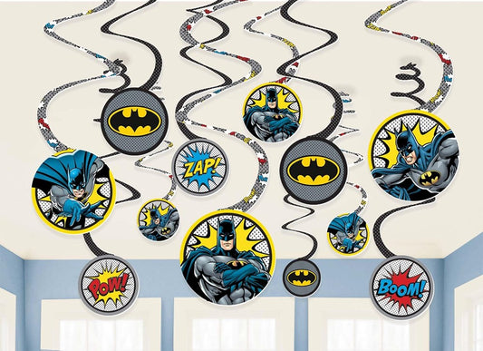 Batman Heroes Unite Spiral Decorations 12ct