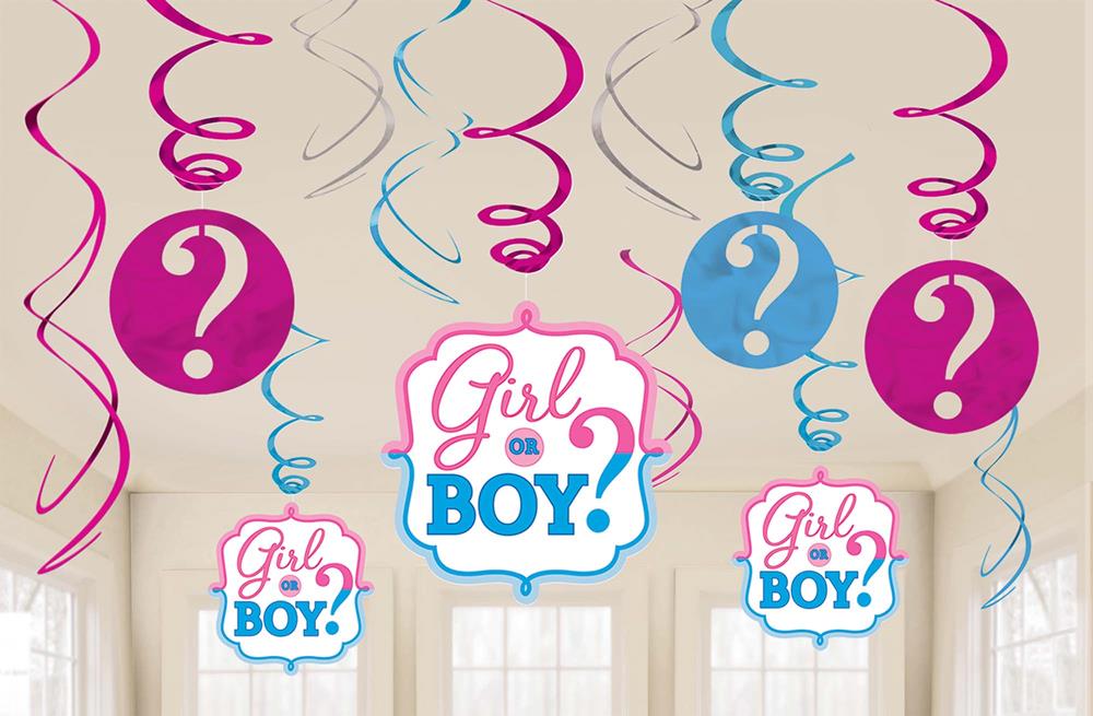 Gender Reveal Swirl Deco 12ct