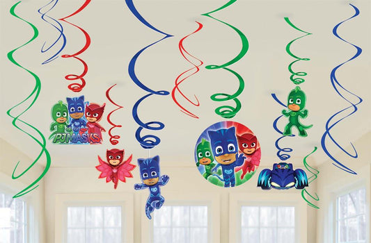 PJ Masks Swirl Decorations 12ct