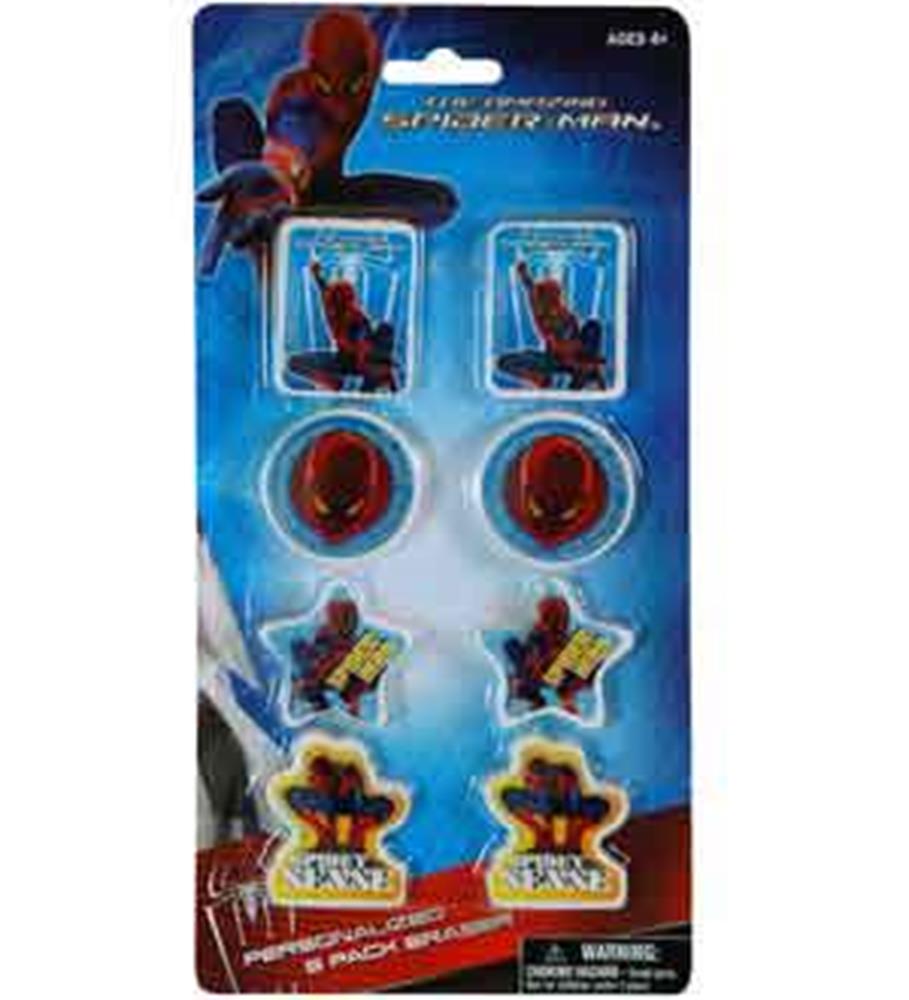 Borradores en forma de Spiderman 4 8Pk