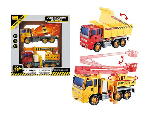 Friction Construction Vehicles 8in 2pc