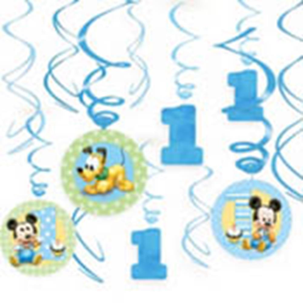 Mickey 1st Birthday Hanging Swirl Deco