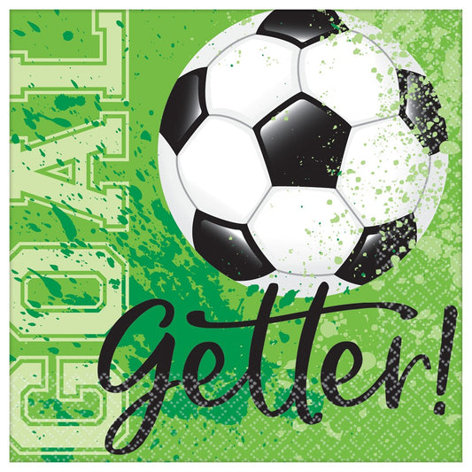 Soccer Goal Getter Beverage Napkins 36ct