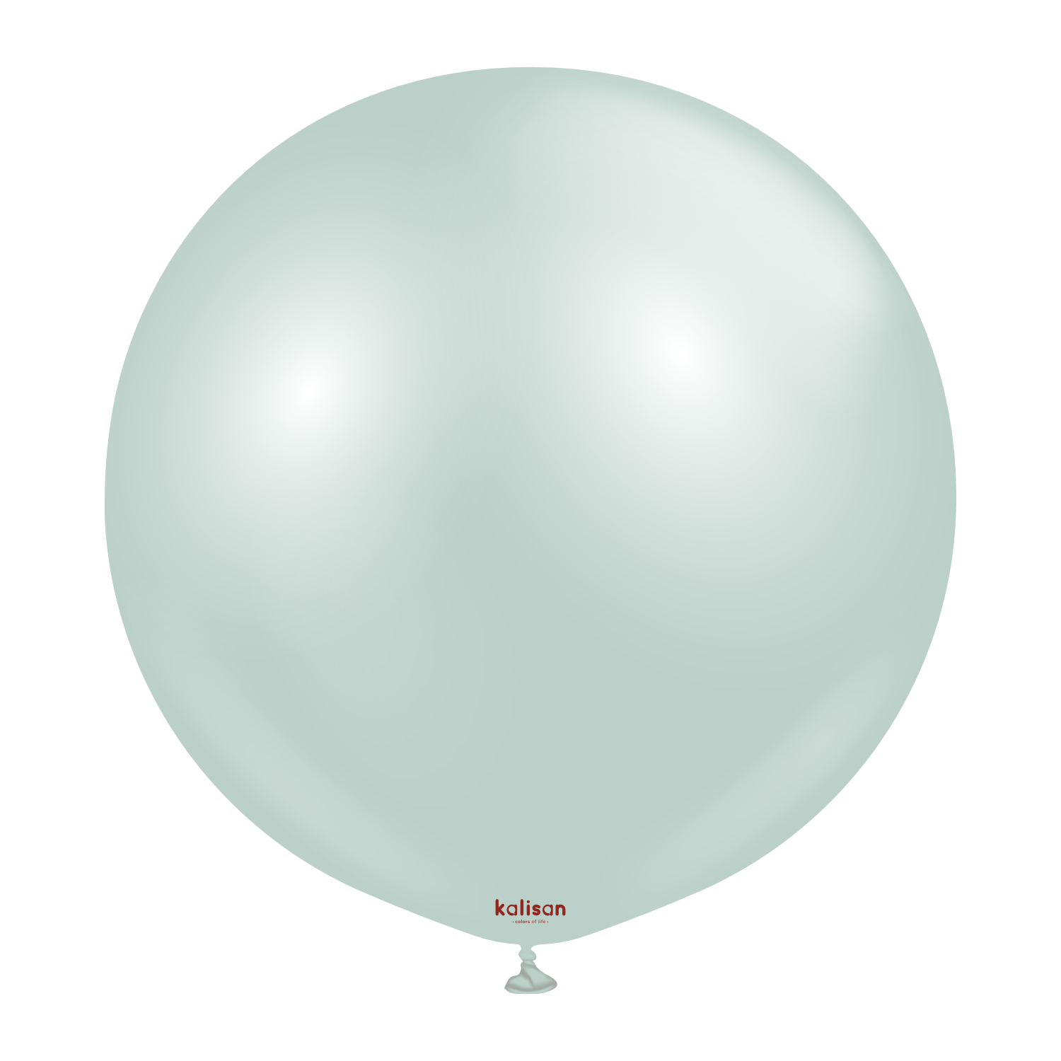 Two 24-inch round balloons in a translucent icy mint color with a smooth surface.