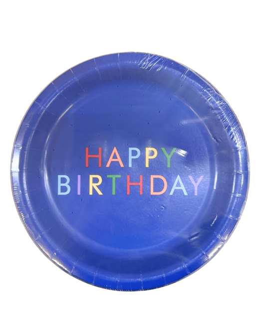 Simple Birthday 9 inch Plate 8ct - Toy World Inc