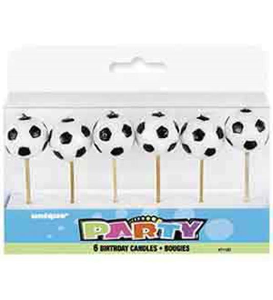 Soccer Pick Birthday Candles 6ct