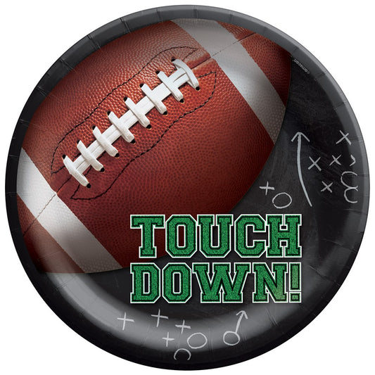 Tailgates and Touchdowns Football Round Plates 10 inch 60ct