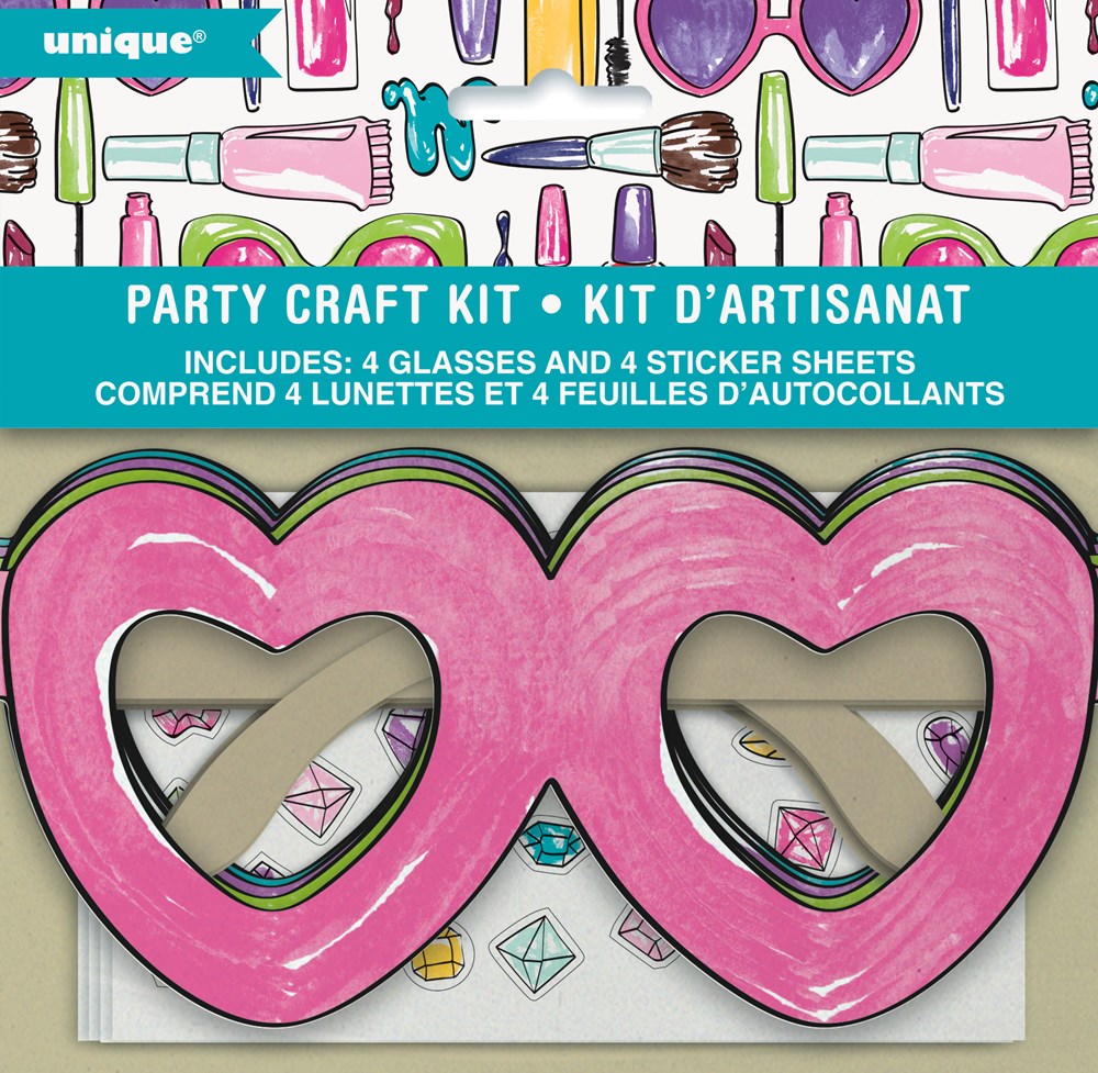 Heart DIY Glasses Party Craft Kit for 4