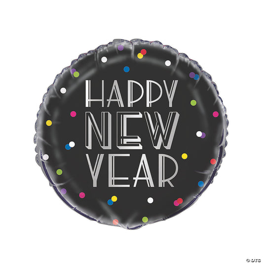 Neon Dots New Year 18 inch Foil Balloon Bulk
