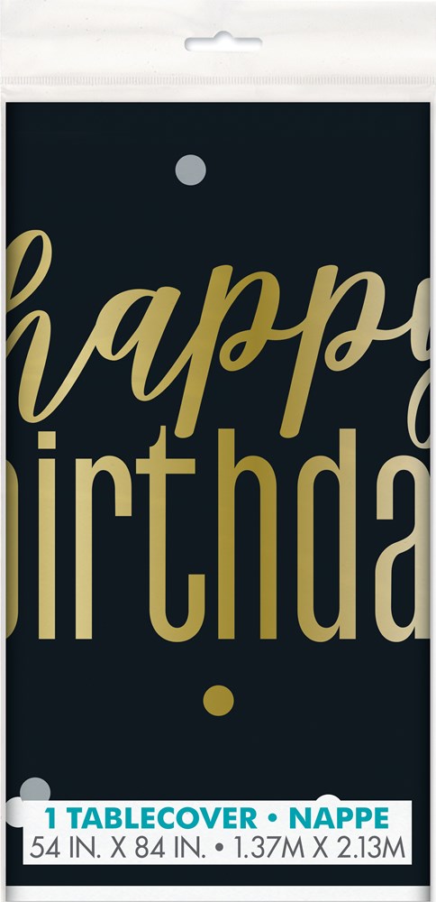 Happy Birthday Metallic Tablecover 54x84