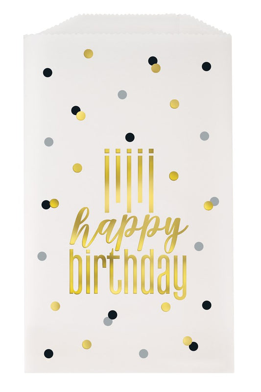 Happy Birthday Metallic Treatbag 8ct