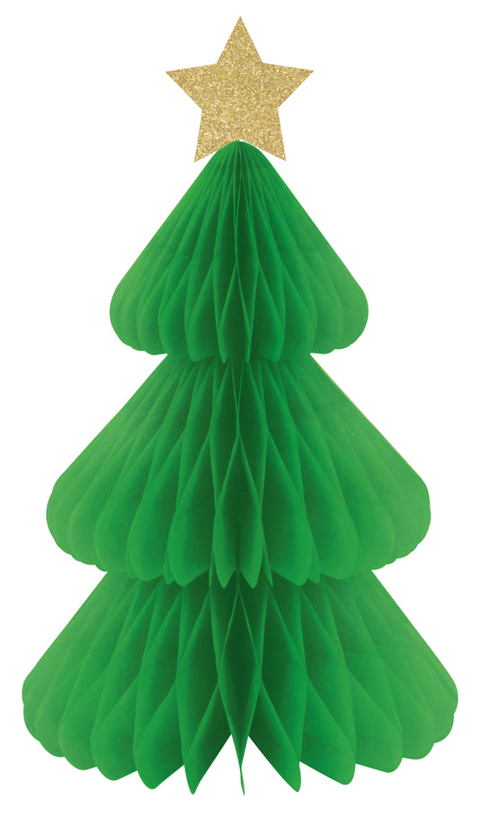 Vibrant Christmas Honeycomb Tree Decor 3ct