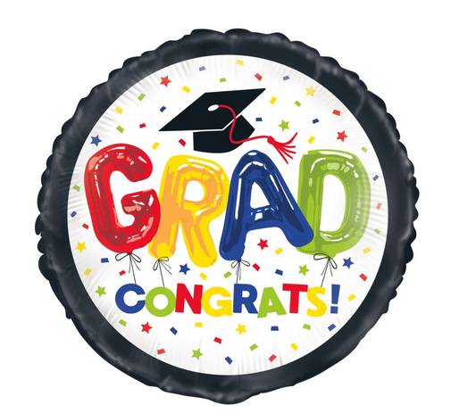 Letter Balloon Grad 18 inch Round Foil Balloon