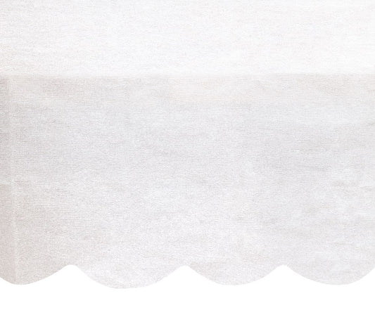 Mantel de papel festoneado blanco 54in x 108in