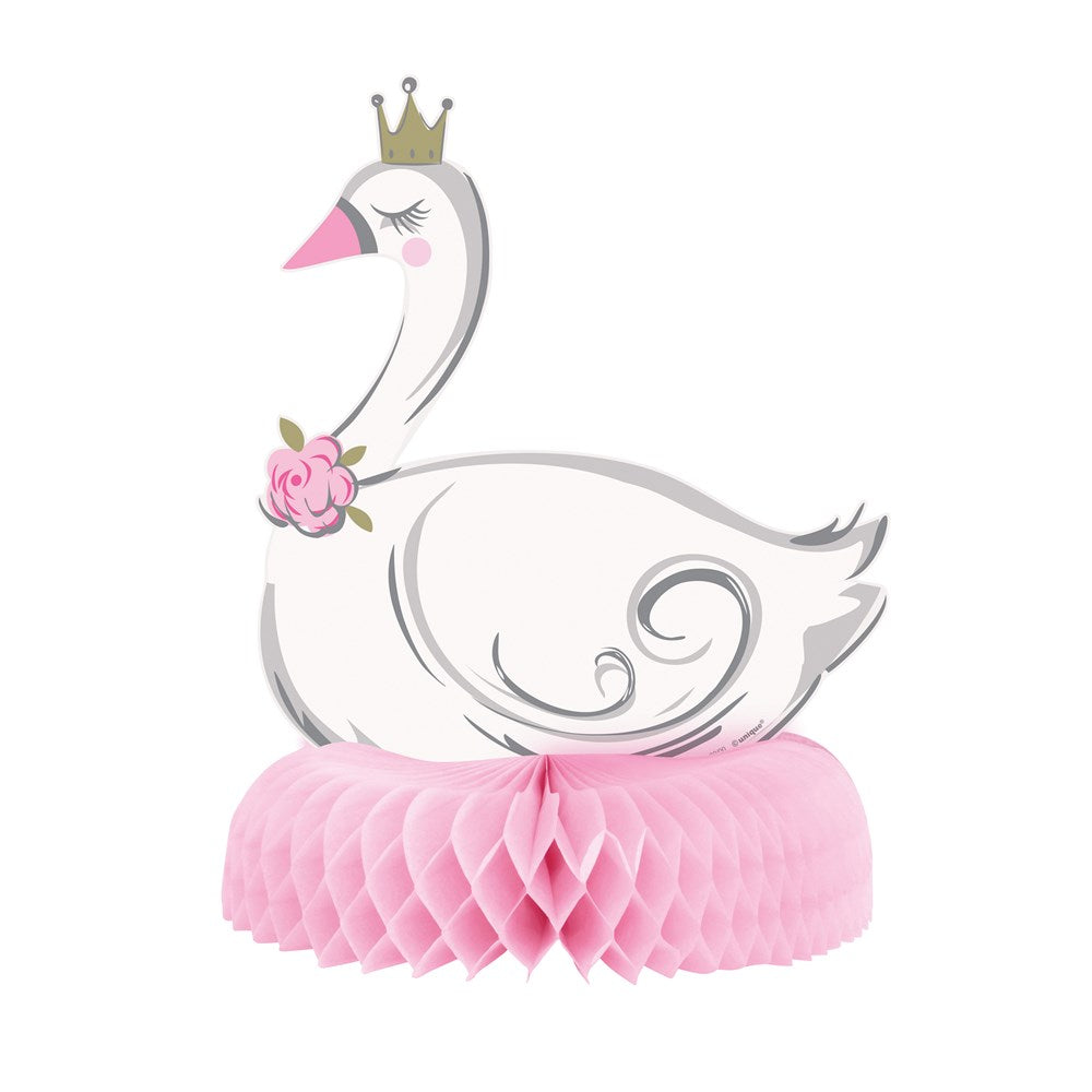 Cisne cumpleaños 10 en panal centro de mesa