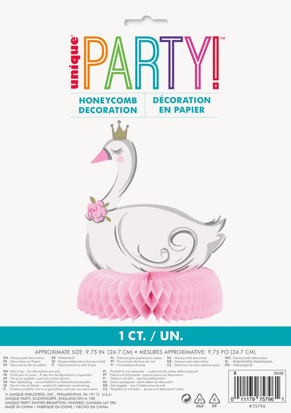 Cisne cumpleaños 10 en panal centro de mesa