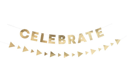 Gold Celebrate Paper Garland Set 2pc