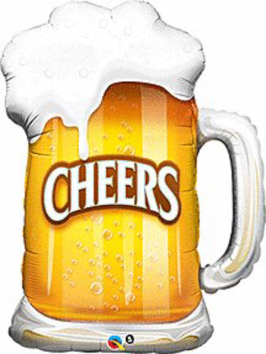 Cheers Beer Mug 35in Foil Balloon FLAT