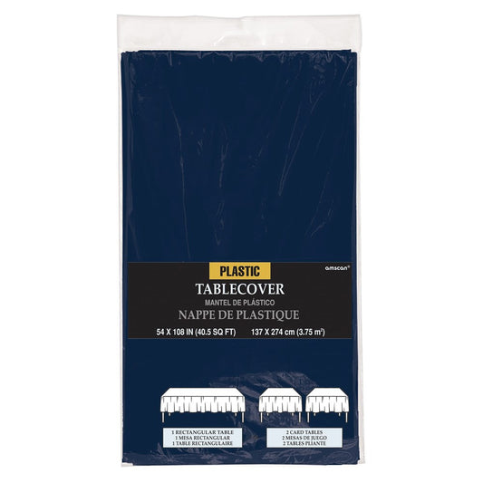 Plastic Table Cover True Navy 54 inch x 108 inch 1ct