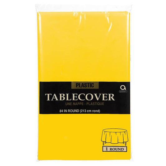 Yellow Sun Tablecover Round 84in