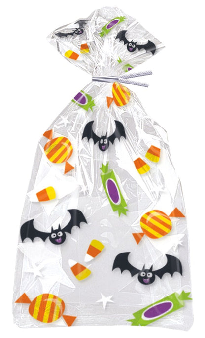 Gato y calabaza Halloween 5in x 11in Cello Bag 20ct