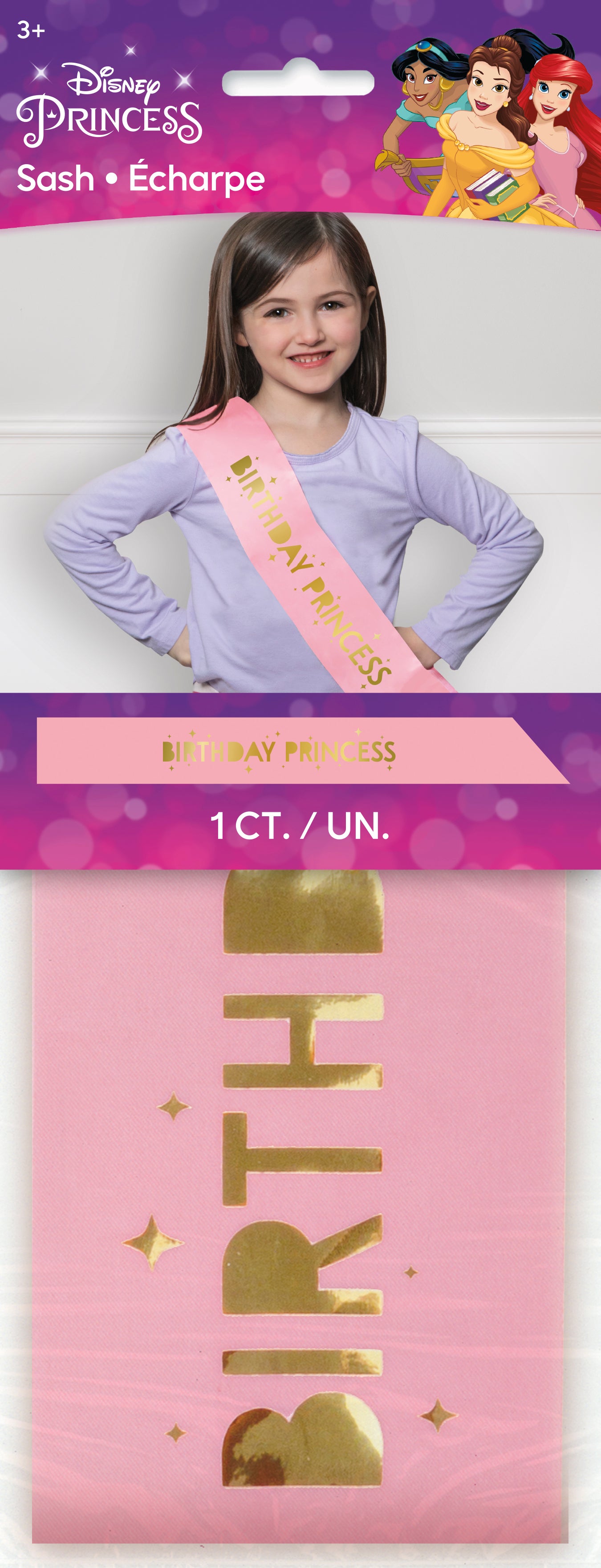 Pink/Gold Birthdayy Princess Party Sash