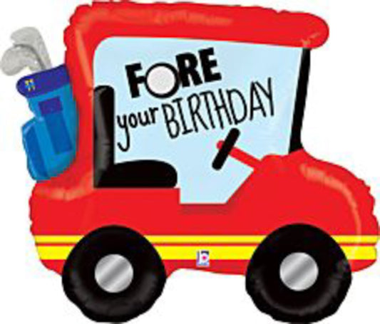 Fore Your Birthday 34in Foil Balloon