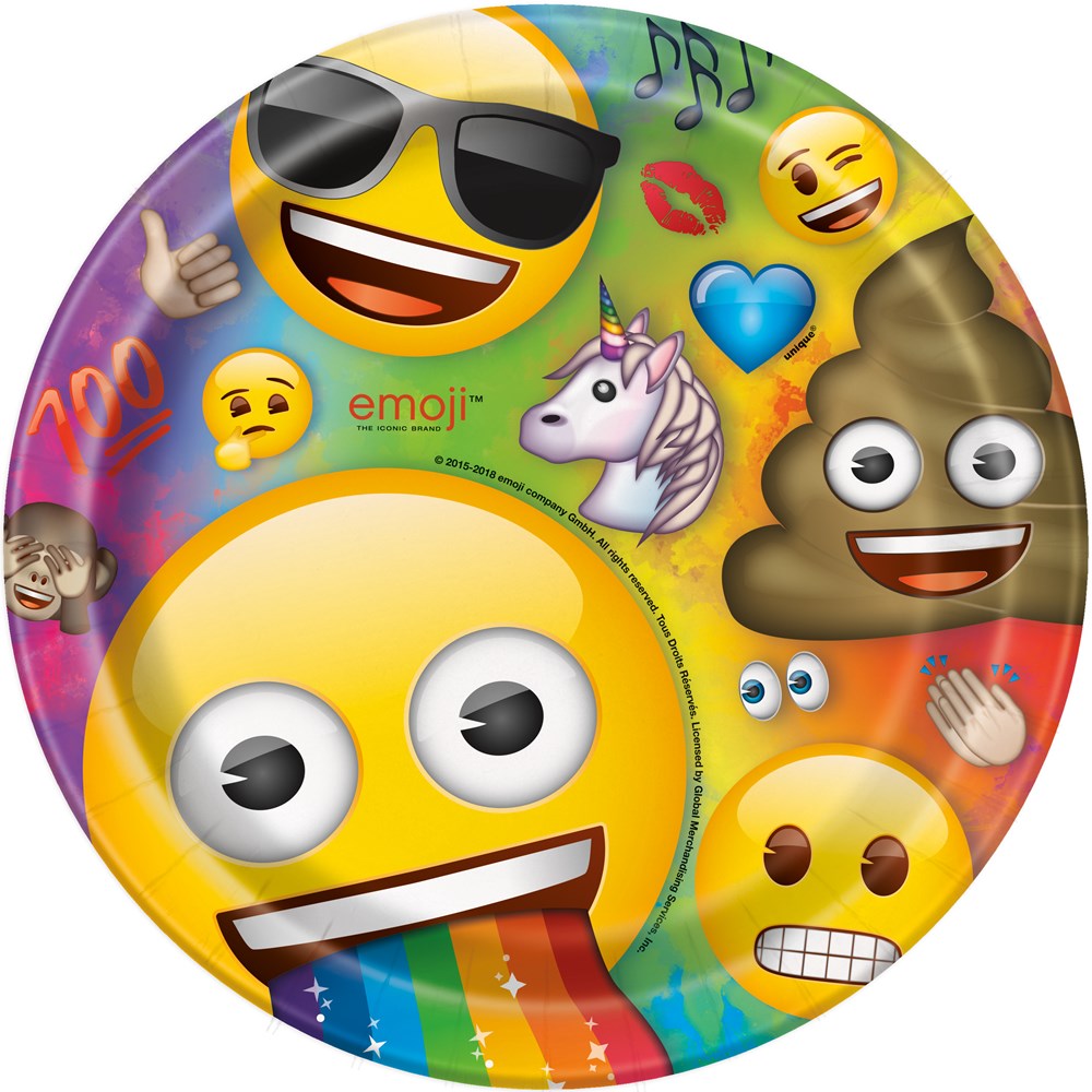 Raibow Fun Emoji Plato (L) 8ct