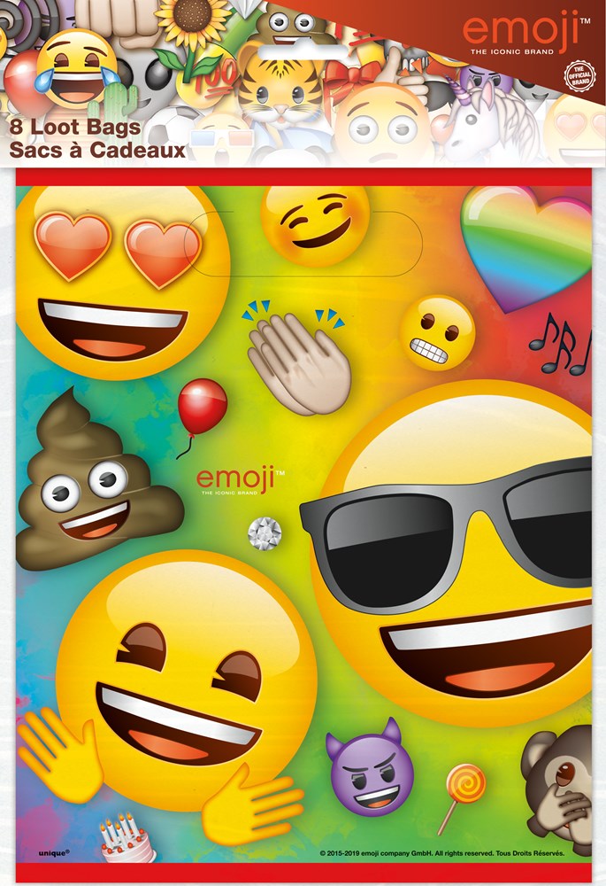 Raibow Fun Emoji Bolsa de botín 8 unidades