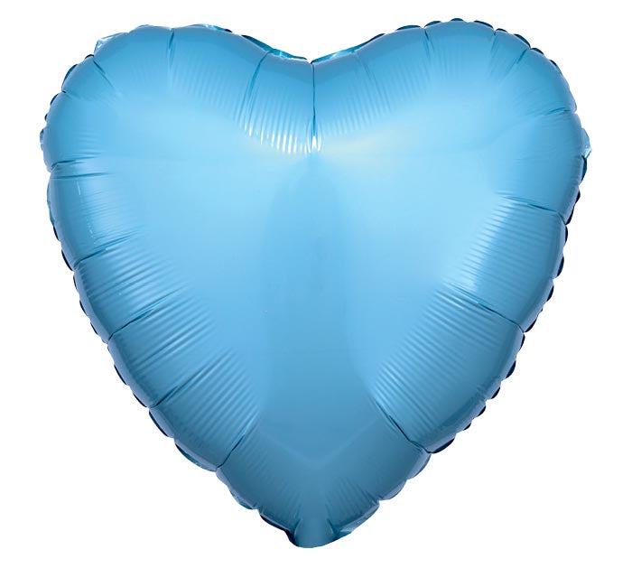 Globo de aluminio con forma de corazón de color azul pastel de 18 pulgadas con anagrama