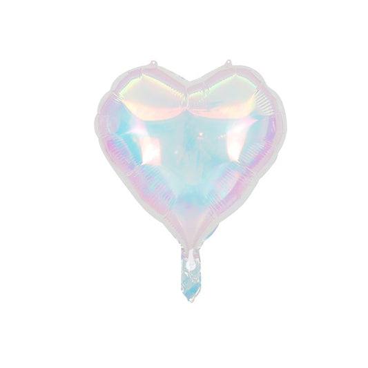 Heart Shaped Mother of Pearl Iridescent 18 inch Foil Balloon 1ct