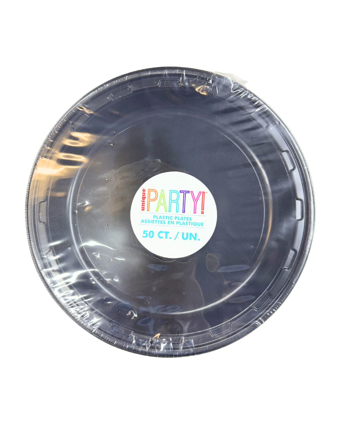 Black 10.25 inch Plastic Plates 50 ct - Toy World Inc