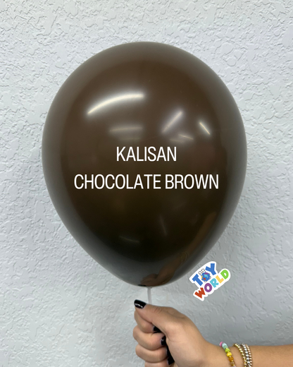 Globos de látex marrón chocolate estándar Kalisan de 12 pulgadas, 100 unidades