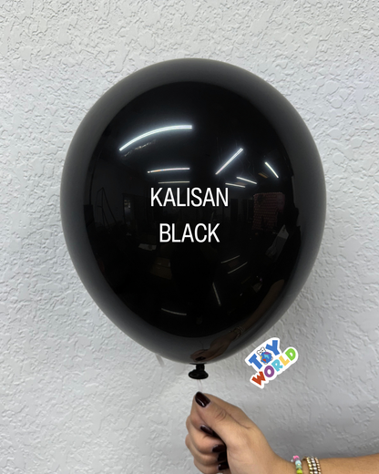 Globos de látex negros estándar Kalisan de 12 pulgadas, 100 unidades