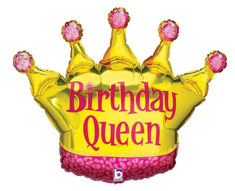 Betallic Birthday Queen 30 inch Shaped Foil Balloon 1ct